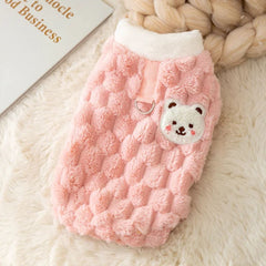 Cozy Checkered Knit Dog Sweater — Soft Fleece Lined