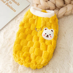 Cozy Checkered Knit Dog Sweater — Soft Fleece Lined