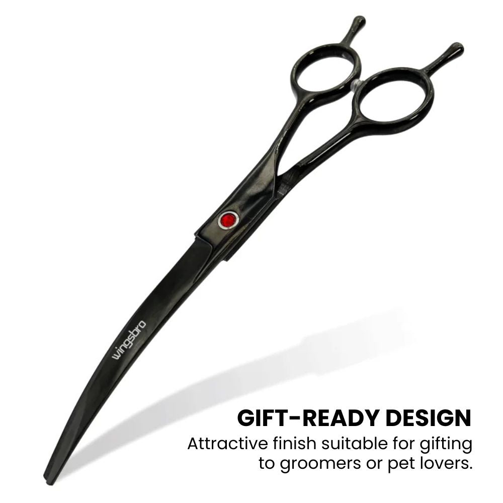 Curved & Straight 7.5" Pet Grooming Scissors - Gift-Ready Design