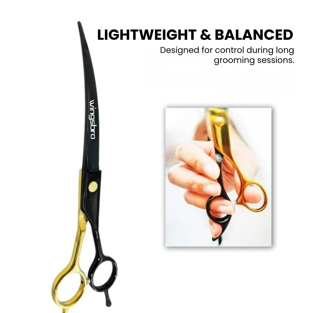 Curved & Straight 7.5" Pet Grooming Scissors - Light weight