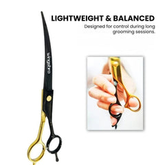 Curved & Straight 7.5" Pet Grooming Scissors - Light weight