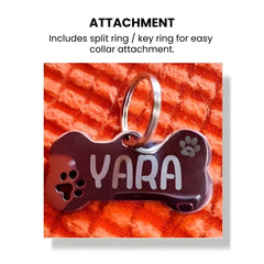 Custom Engraved Bone Pet ID Tag — Personalized Name Tag