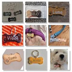 Custom Engraved Bone Pet ID Tag — Personalized Name Tag