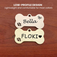 Custom Engraved Bone Pet ID Tag — Personalized Name Tag