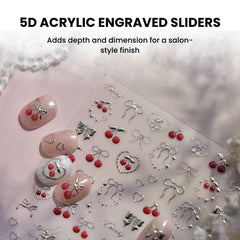 Cute 5D Strawberry Nail Stickers Jelly Fruit Art Decals