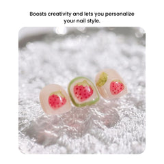 Cute 5D Strawberry Nail Stickers Jelly Fruit Art Decals