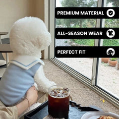 Stylish Cotton Dog Shirt with Collar for Small Pets