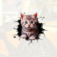 Cute 3D Cat Car Sticker for Bike, Laptop & Windows