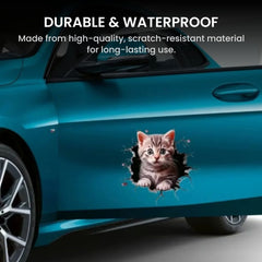 Cute 3D Cat Car Sticker for Bike, Laptop & Windows