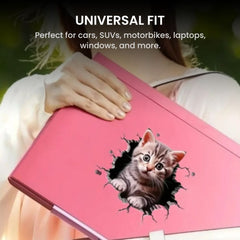 Cute 3D Cat Car Sticker for Bike, Laptop & Windows