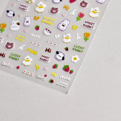 Cute 5D Strawberry Nail Stickers Jelly Fruit Art Decals