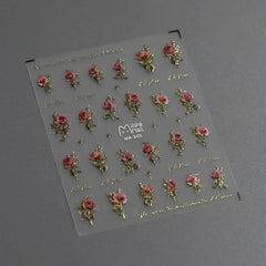 Cute 5D Strawberry Nail Stickers Jelly Fruit Art Decals