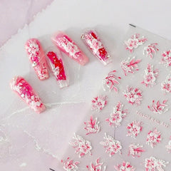 Cute 5D Strawberry Nail Stickers Jelly Fruit Art Decals