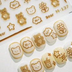 Cute 5D Strawberry Nail Stickers Jelly Fruit Art Decals