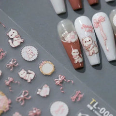 Cute 5D Strawberry Nail Stickers Jelly Fruit Art Decals