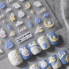 Cute 5D Strawberry Nail Stickers Jelly Fruit Art Decals