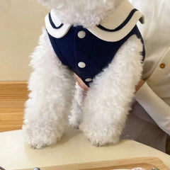 Stylish Cotton Dog Shirt with Collar for Small Pets