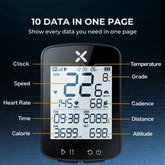 Cycling GPS Computer G2+ Wireless, ANT+, Waterproof