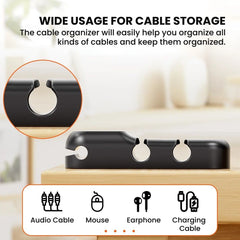 Desktop Cable Organizer Clips — Flexible Wire Holder