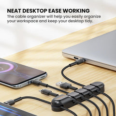 Desktop Cable Organizer Clips — Flexible Wire Holder