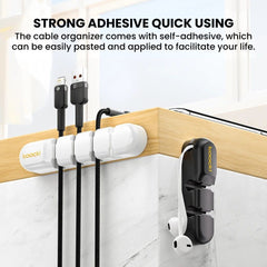 Desktop Cable Organizer Clips — Flexible Wire Holder