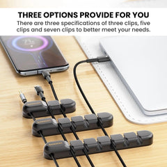 Desktop Cable Organizer Clips — Flexible Wire Holder