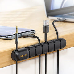 Desktop Cable Organizer Clips — Flexible Wire Holder