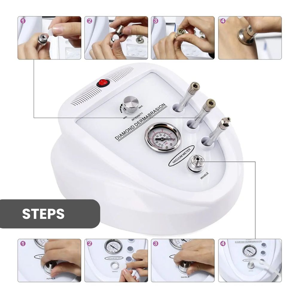 Diamond Microdermabrasion Facial Machine - steps