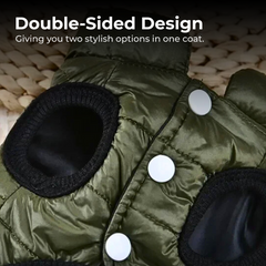 Warm Reversible Dog Coat for Small Medium Pets