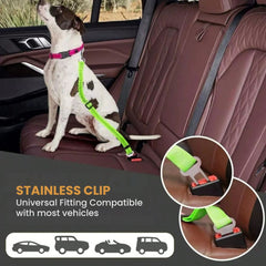 Dog & Pet Car Seatbelt — Reflective Bungee Safety Lead
