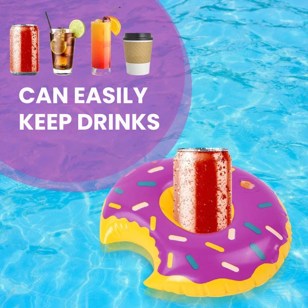 Donut Inflatable Drink Holder — Pool Float Coaster easy to keep