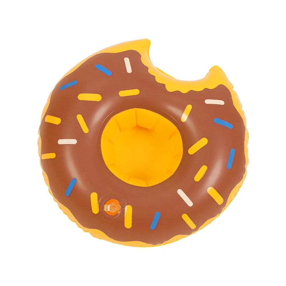 Donut Inflatable Drink Holder — Pool Float Coaster - brown