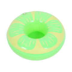 Donut Inflatable Drink Holder — Pool Float Coaster - green