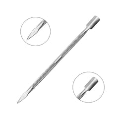 Double Ended Cuticle Pusher Nail Cleaner Stainless Steel