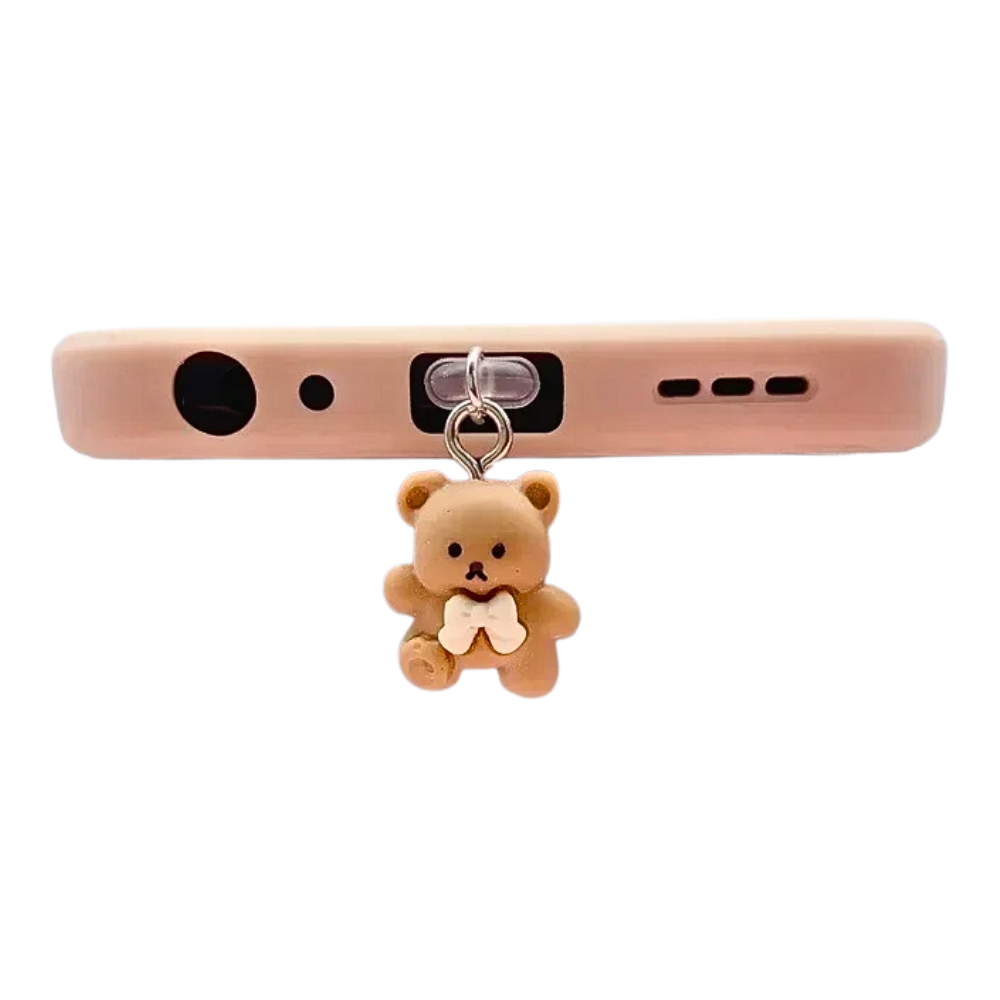 Cute Teddy Dust-Plug Phone Charm — Lightning & Type-C