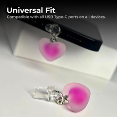 Gradient Heart Phone Dust Plug Charm