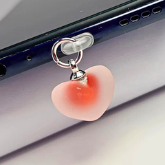 Gradient Heart Phone Dust Plug Charm