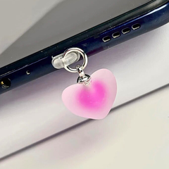 Gradient Heart Phone Dust Plug Charm