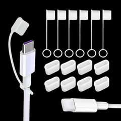 20pcs USB-C Dust Plug Protectors — Tethered Caps