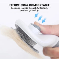 Self-Cleaning Pet Grooming Brush — Massage & Deshedding