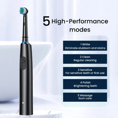 Electric Toothbrush for Adults with 8 Soft Brush Heads