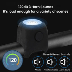 Electric Bike Bell 120dB Loud Horn with 3 Sound Modes