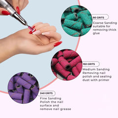 Electric Nail Drill Bits & Sanding Bands Set 100pcs