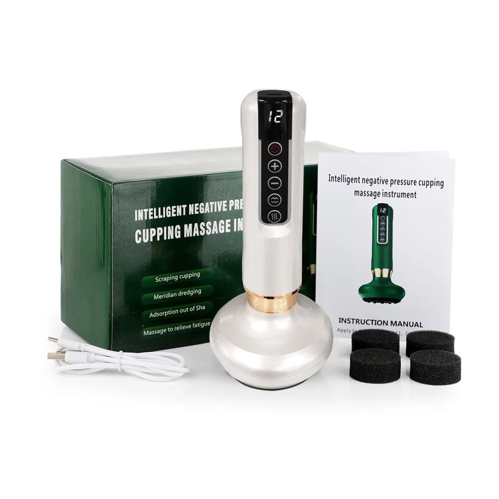 Electric Smart Cupping Therapy Massager with Heat - white