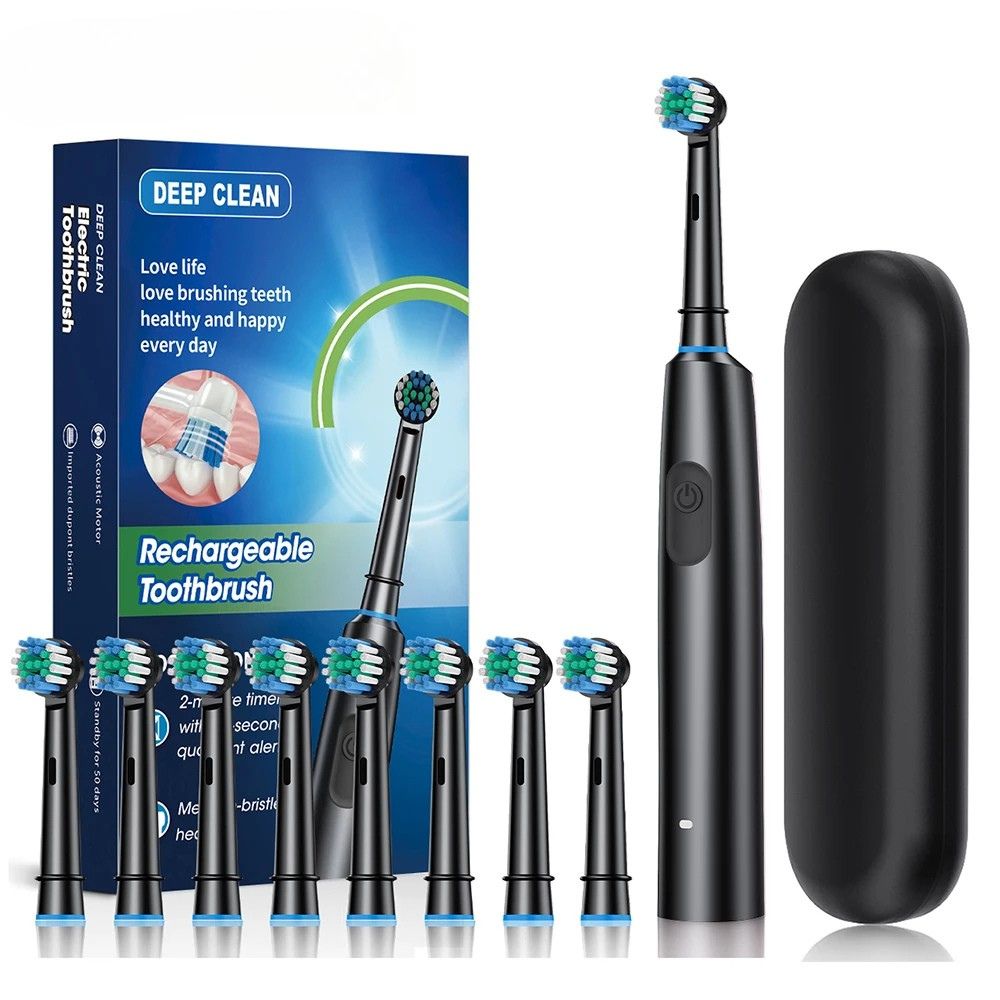 Electric Toothbrush for Adults with 8 Soft Brush Heads