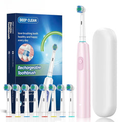 Electric Toothbrush for Adults with 8 Soft Brush Heads