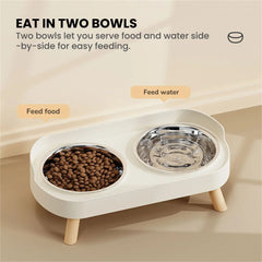 Elevated Double Pet Bowl – Stainless Removable & Non-Slip