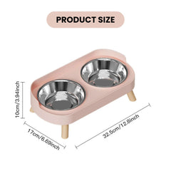 Elevated Double Pet Bowl – Stainless Removable & Non-Slip