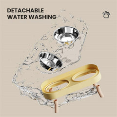 Elevated Double Pet Bowl – Stainless Removable & Non-Slip