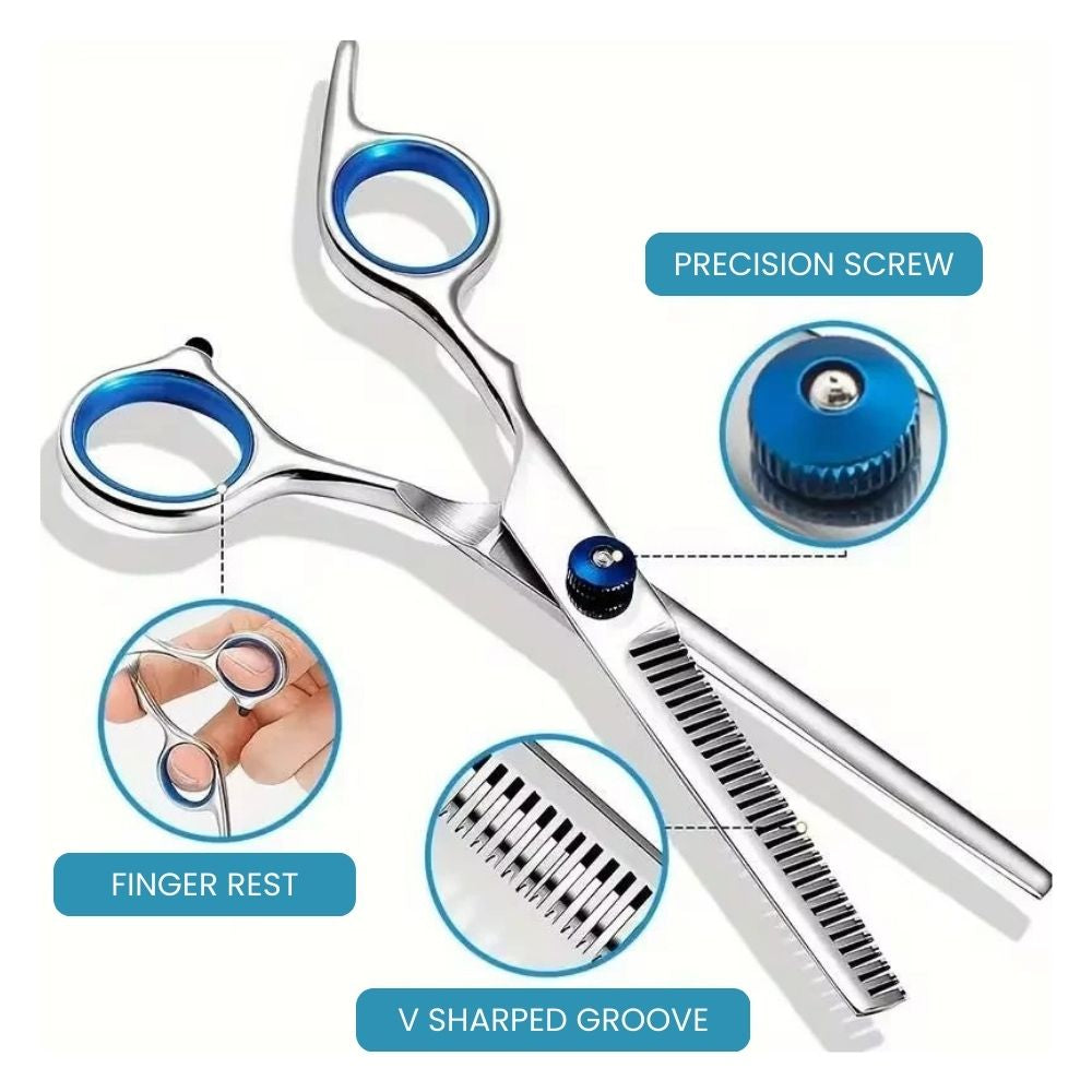 Ergonomic Pet Grooming Scissor — 7.5" Stainless -  features